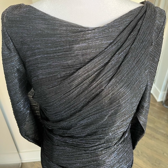 NWT. Betsy & Adam Metallic Cape Gown - Picture 13 of 15